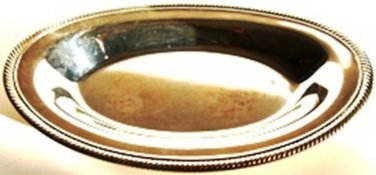 WM ROGERS SILVER PLATE BREAD PLATTER WITH ROLLED RIM
