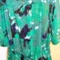 LUCIE LU ANNALISE GREEN PRINT SHEER BLOUSE SIZES 1X, 2X