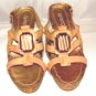 APEPAZZA WOMENS GREEN STRAPPY WEDGE SANDAL SIZE 7M