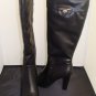 T TACCARDI BLACK LEATHER HIGH HEEL BOOTS SIZE 8, 9.5