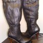 BACIO 61 RIMA WOMEN'S BLACK SOFT LEATHER KNEE BOOTS SIZE 7-M