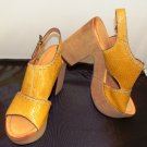 NICOLE RESOUND WOMEN'S LEATHER CANARY PLATFORM SANDAL SIZE 7-M