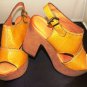 NICOLE RESOUND WOMEN'S LEATHER CANARY PLATFORM SANDAL SIZE 7-M
