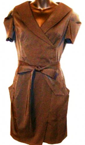 C LUCE BLACK SHORT SLEEVE DRESS W/ TIE BELT SIZE SM 4-6