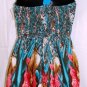 YOUNG THREADS BLUE MULTI-COLOR HALTER ROMPER SIZES, MED-10, L-14