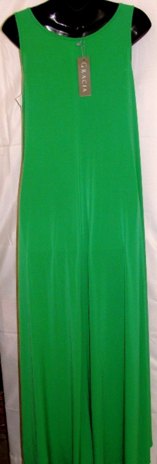 GRACIA WOMEN'S GREEN JERSEY HIGH LOW MAXI DRESS SIZE, S, M, L