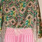 TCEC WOMEN'S PRINT FRINGE MULTI-COLOR BATWING SLEEVE JACKET SIZE SM, MED, LG