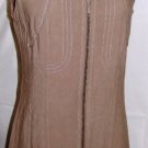 MIILLA WOMEN'S TAUPE SLEEVELESS 2-WAY ZIP TOP SIZE MED