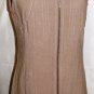 MIILLA WOMEN'S TAUPE SLEEVELESS 2-WAY ZIP TOP SIZE MED
