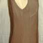 MIILLA WOMEN'S TAUPE SLEEVELESS 2-WAY ZIP TOP SIZE MED