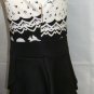 ADRIENNE BLACK/WHITE CAP SLEEVE PEPLUM DRESS SIZE S, M