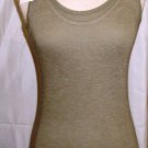 MIILLA DOUBLE LAYER OLIVE GREEN TANK TOP W/ DOUBLE KNOTTED SCARF SIZE SM MIILLA DOUBLE LAYER OLIVE GREEN TANK TOP W/ DOUBLE KNOTTED SCARF SIZE SM