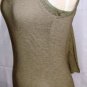 MIILLA DOUBLE LAYER OLIVE GREEN TANK TOP W/ DOUBLE KNOTTED SCARF SIZE SM