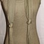 MIILLA DOUBLE LAYER OLIVE GREEN TANK TOP W/ DOUBLE KNOTTED SCARF SIZE SM