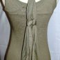 MIILLA DOUBLE LAYER OLIVE GREEN TANK TOP W/ DOUBLE KNOTTED SCARF SIZE SM