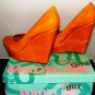 MADELINE GIRL STARLITE YELLOW WEDGE PUMP SIZE 7.5