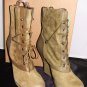 BACIO 61 NATURA OLIVE GREEN LACE SUEDE WEDGE MID-CALF BOOTIE WOMEN'S SIZE 7.5