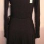 CHATOYANT BLACK LONG SLEEVE WRAP DRESS SIZE MED