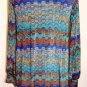 VERONICA-M LONG SLEEVE GREEN TINGED PRINT TUNIC SIZES SM, MED