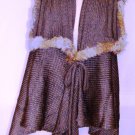 MYSTREE OLIVEGREEN SLEEVELESS FUR TRIM VEST SIZE SM MYSTREE OLIVEGREEN SLEEVELESS FUR TRIM VEST SIZE SM