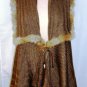 MYSTREE OLIVEGREEN SLEEVELESS FUR TRIM VEST SIZE SM