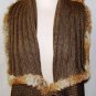 MYSTREE OLIVEGREEN SLEEVELESS FUR TRIM VEST SIZE SM