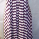GRACIA SLEEVELESS STRIPE WHITE & PURPLE MAXI HI-LOW DRESS SIZE MED