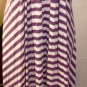 GRACIA SLEEVELESS STRIPE WHITE & PURPLE MAXI HI-LOW DRESS SIZE MED