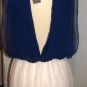 GRACIA SLEEVELESS NAVY TOP & BEIGE BOTTOM TUNIC DRESS SIZE SM, MED, LG