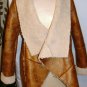HOT & DELICIOUS CAMEL FAUX SHEARLING LAMBSKIN LEATHER JACKET SIZE SM, LG
