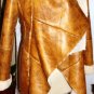 HOT & DELICIOUS CAMEL FAUX SHEARLING LAMBSKIN LEATHER JACKET SIZE SM, LG