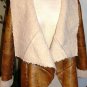 HOT & DELICIOUS CAMEL FAUX SHEARLING LAMBSKIN LEATHER JACKET SIZE SM, LG