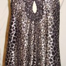 GRACIA BLACK & SLIVER SLEEVELESS SHEER LACE TUNIC TOP SIZE MED GRACIA BLACK & SLIVER SLEEVELESS SHEER LACE TUNIC TOP SIZE MED