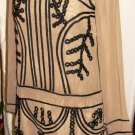 GRACIA TAUPE & BLACK LONG SLEEVE EMBROIDERED SHIFT DRESS SIZE SM GRACIA TAUPE & BLACK LONG SLEEVE EMBROIDERED SHIFT DRESS SIZE SM