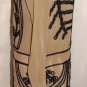GRACIA TAUPE & BLACK LONG SLEEVE EMBROIDERED SHIFT DRESS SIZE SM