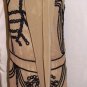GRACIA TAUPE & BLACK LONG SLEEVE EMBROIDERED SHIFT DRESS SIZE SM
