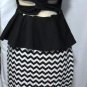 SYMPHONY SLEEVELESS BLK/WHT PEPLUM DRESS PLUS SIZE 1X, 2X, 3X
