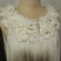 GRACIA SLEEVELESS WHITE SHEER TOP W/ FLOWER DECORATED NECKLINE SIZE MED
