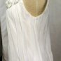 GRACIA SLEEVELESS WHITE SHEER TOP W/ FLOWER DECORATED NECKLINE SIZE MED