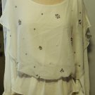 GRACIA WHITE MINI PEARLS LONG SLEEVE TOP SIZE MED, LG GRACIA WHITE MINI PEARLS LONG SLEEVE TOP SIZE MED, LG