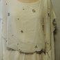 GRACIA WHITE MINI PEARLS LONG SLEEVE TOP SIZE MED, LG