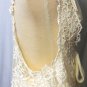 GRACIA CREAM COLOR SLEEVELESS SHEER LACE TOP SIZE SM, MED