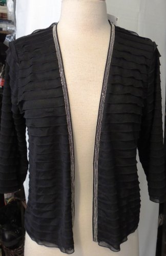 H & M BLACK CARDIGAN W/ SLIVER BEADING SIZE MED