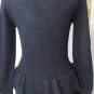 GRACIA BLACK LONG SLEEVE PEPLUM SWEATER DRESS SIZES SM