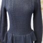 GRACIA BLACK LONG SLEEVE PEPLUM SWEATER DRESS SIZES SM
