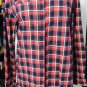 HOT & DELICIOUS RED/BLACK/WHITE PLAID FLANNEL SHIRT SIZE MED