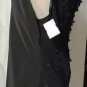 BLACK SLEEVELESS COWL NECK LEATHER SQUARES DECORATED TOP SIZE LG