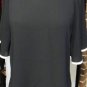 VERONICA M BLACK W/ WHITE TRIMMED KIMONO SLEEVE TOP SIZE MED, LG, X-LG