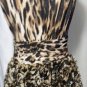 ALBERTO MAKALI MINI RUFFLED LEOPARD PRINT DRESS SIZE SM, MED