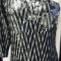 ALBERTO MAKALI ASYMMETRICAL SILVER & BLACK COCKTAIL DRESS SIZE 8, 10